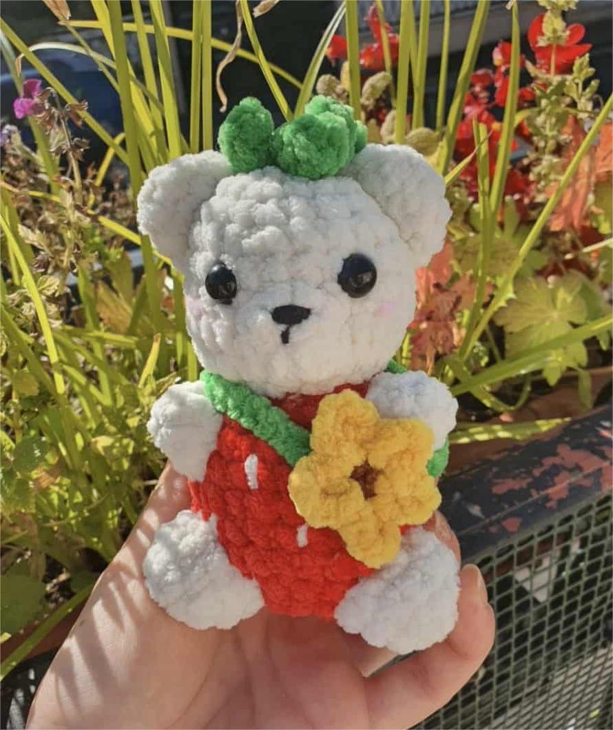 Porte clé ourson fraise